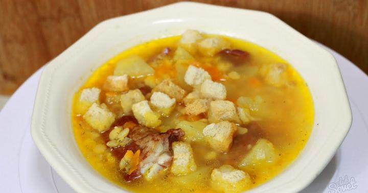 Гороховый суп с копчеными ребрышками (пошагово) – ароматное первое